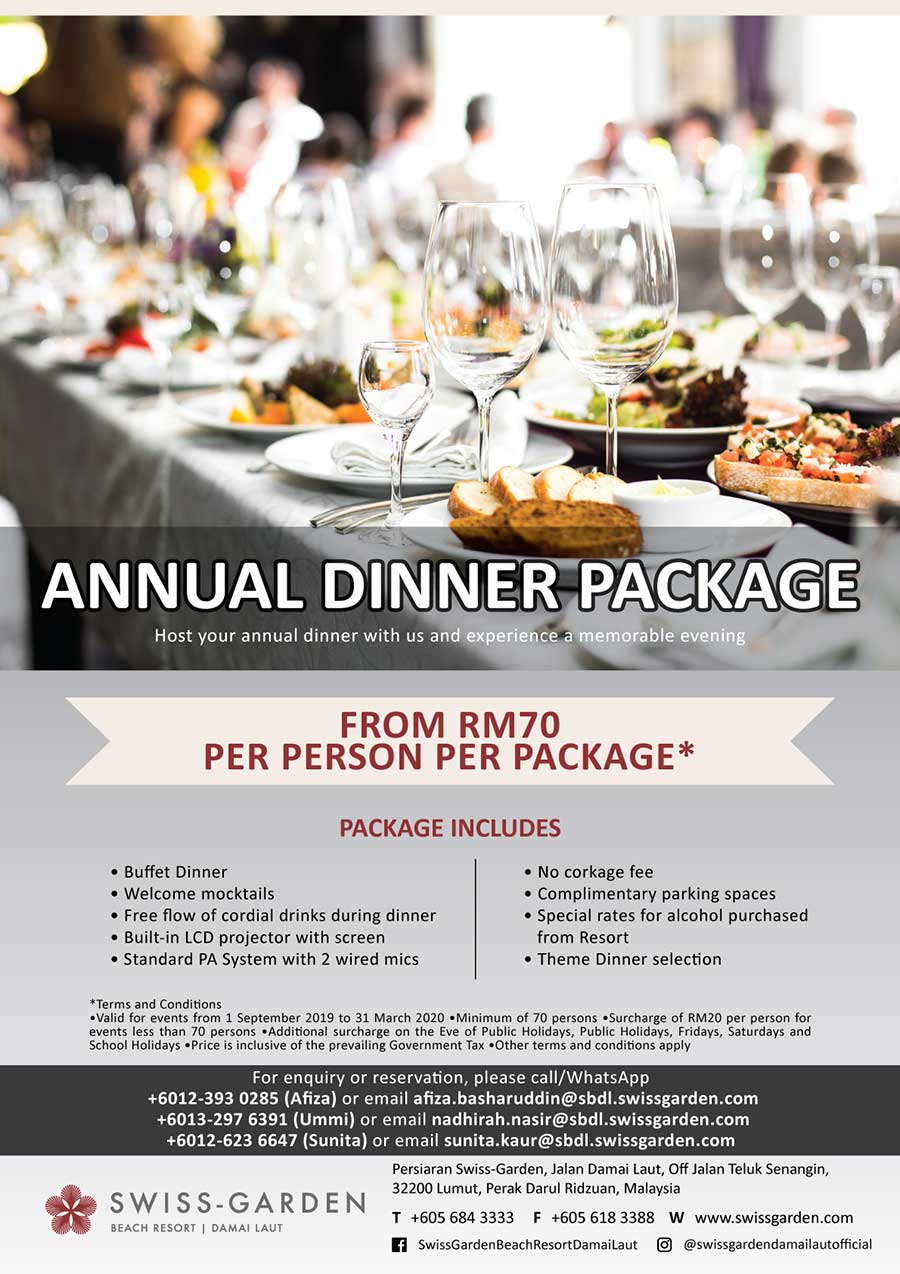 Annual Dinner Package | Swiss-Garden Beach Resort Damai Laut